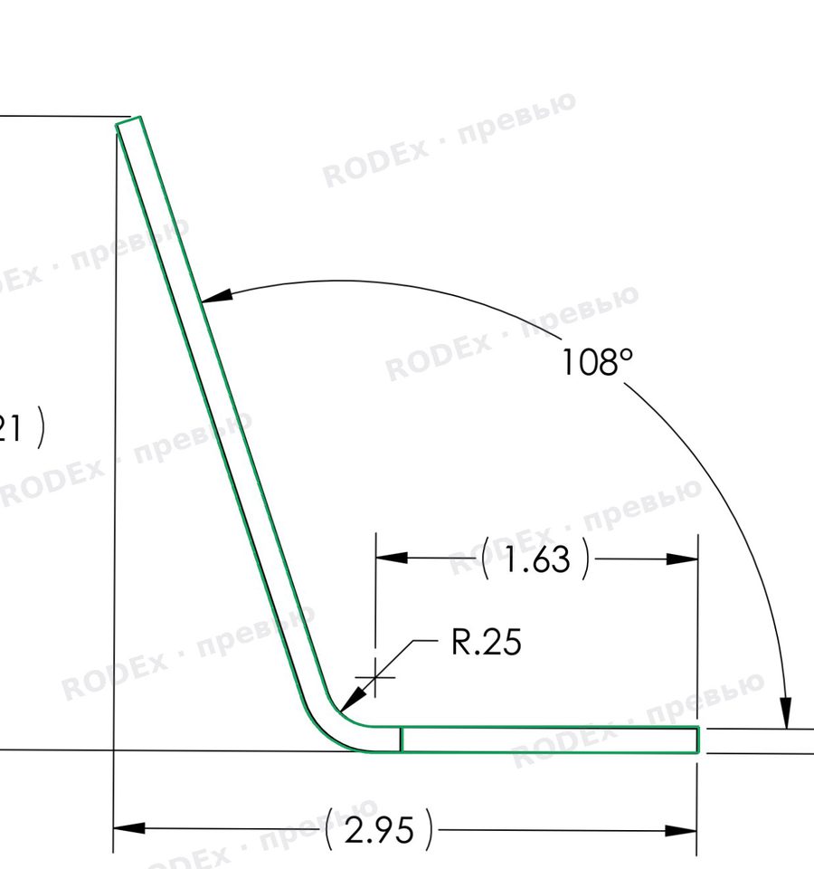 Наложение модели на чертёж: Гнутый кронштейн LIGO D0900627