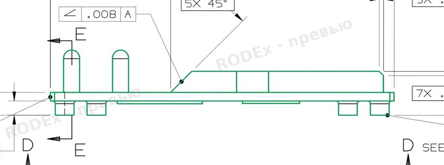 Наложение модели на чертёж: 827-9999-904 HEATSINK, TOP (Rockwell Collins)
