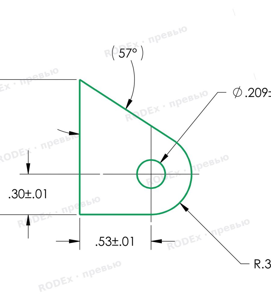 Наложение модели на чертёж: D1000536 v3 BAFFLE BRACE BRACKET — кронштейн